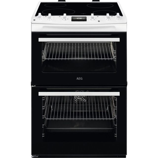 Aeg CCX6540ACW 
60Cm Double Oven With Thermaflow? Fan Operated Main Oven And Conventional Top Oven, 