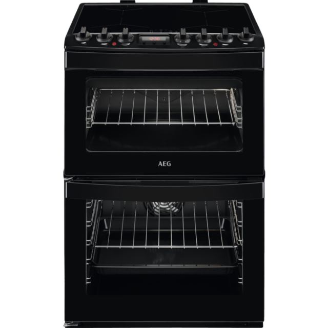 AEG CIB6742ACB 60cm Double Oven Electric Cooker with Induction Hob - Black