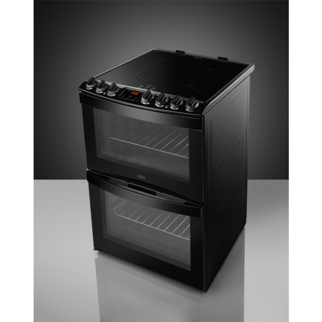 AEG CIB6742ACB 60cm Double Oven Electric Cooker with Induction Hob - Black