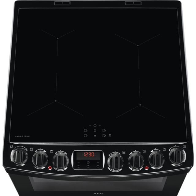 AEG CIB6742ACB 60cm Double Oven Electric Cooker with Induction Hob - Black