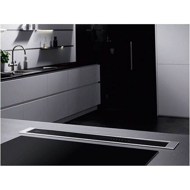 Aeg DDE5980G 90cm Black Glass Downdraft Hood