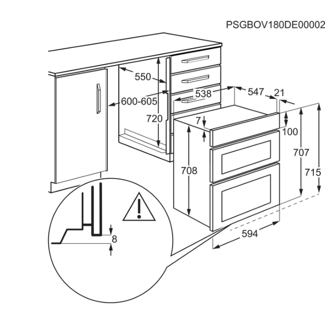 AEG GK7NK62FB Compact Combi Microwave Oven 59.5cm