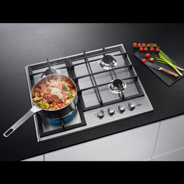 AEG HGB64200SM 60cm Gas Hob - Stainless Steel