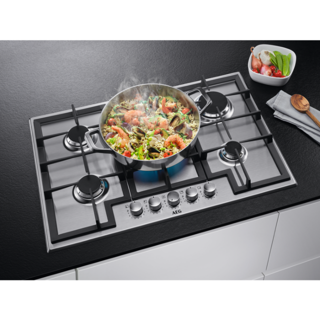 AEG HGB75400SM 74.5cm Gas Hob - Stainless
