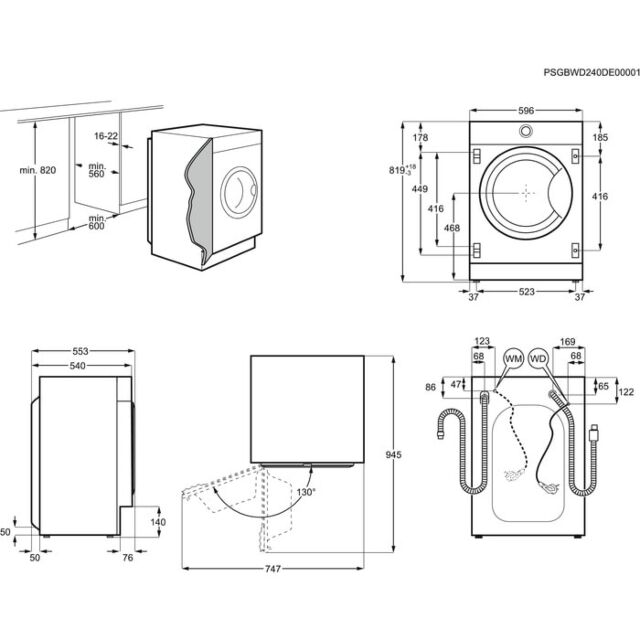 Aeg L8WE84636BI 
Integrated Washer Dryer.