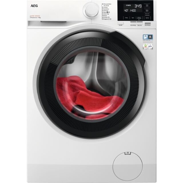 Aeg LFR61944B 9kg 1400 Spin Freestanding Washing Machine
Washing machine. 6000 Series, ProSense, 9kg wash capacity, 1400rpm. MixLoad 69 Min, W