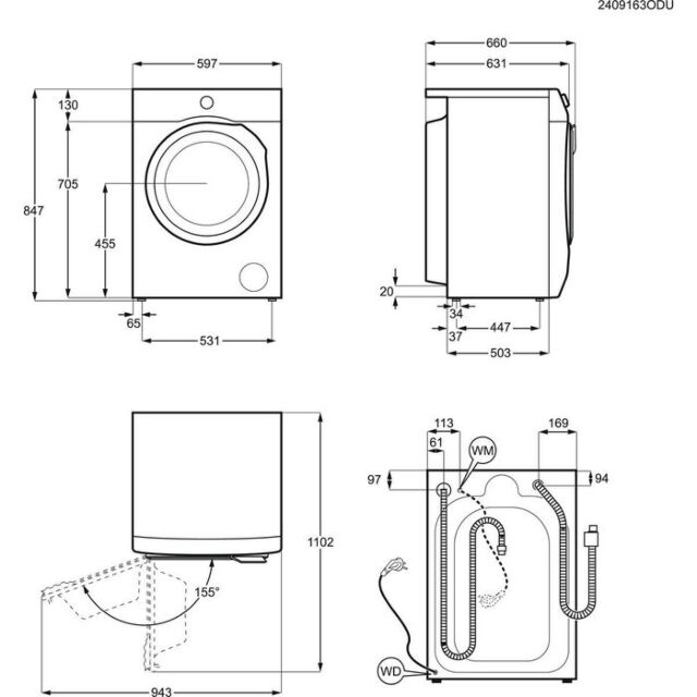 Aeg LFSR74144UD 10Kg 1400 Spin Washing Machine With Prosteam® - White