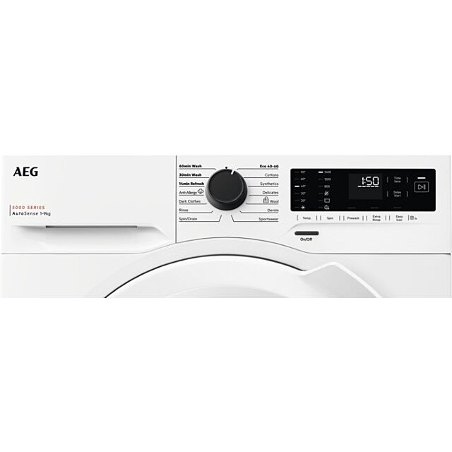 Aeg LFX50942B 9kg 1400 Spin Freestanding Washing Machine
Washing machine. 5000 Series, AutoSense technology. 9kg wash capacity, 1400rpm. Quick