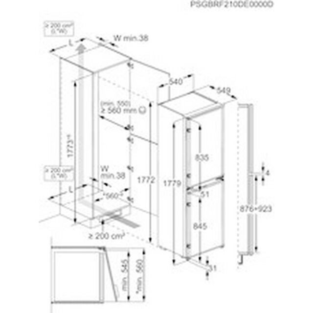 Aeg NSC6L185ES 54.6cm 50/50 Built In Low Frost Fridge Freezer