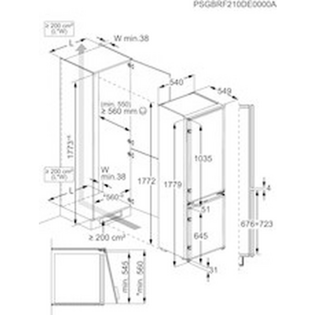 AEG NSC6L18ZES 54.6cm 70/30 Built-In Low Frost Fridge Freezer