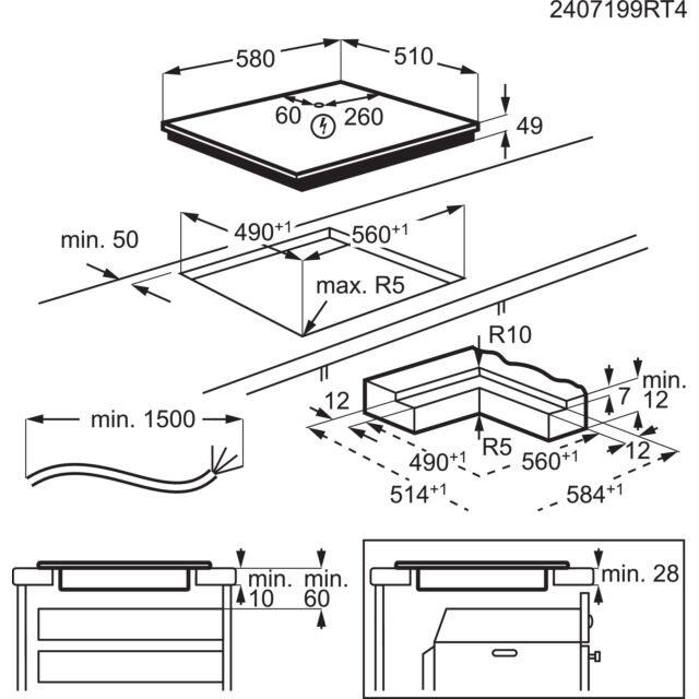 AEG SO64IA0SCB 58cm Induction Hob