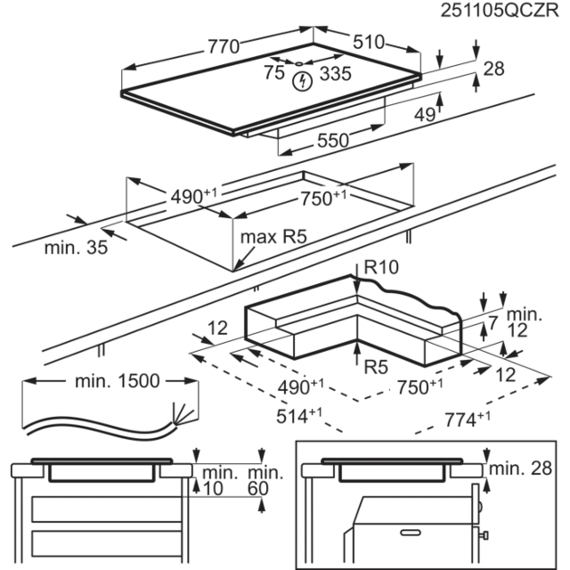 Aeg SO84IA0SIB
80Cm 4 Zone Induction Hob