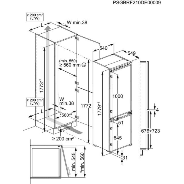 Aeg TSC7M181DS 70/30 Integrated NoFrost Fridge Freezer
