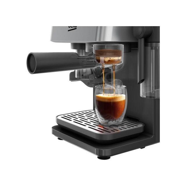 Beko CED7524X Espresso Machine with Integrated Grinder and Milk Cup - Silver