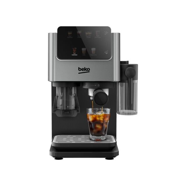 Beko CED7524X Espresso Machine with Integrated Grinder and Milk Cup - Silver