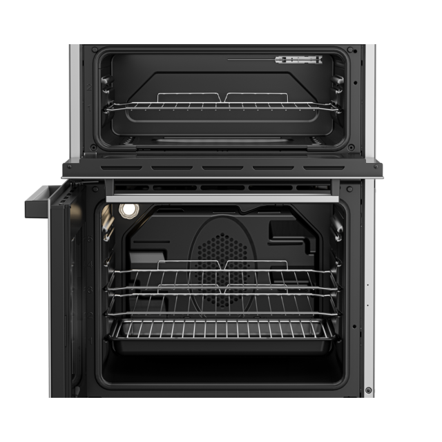 Beko EDC634S 60cm Double Oven Electric Cooker with Ceramic Hob - Silver