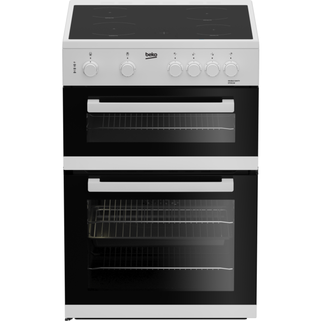 Beko ETC611W 60cm Twin Cavity Electric Cooker with Ceramic Hob - White