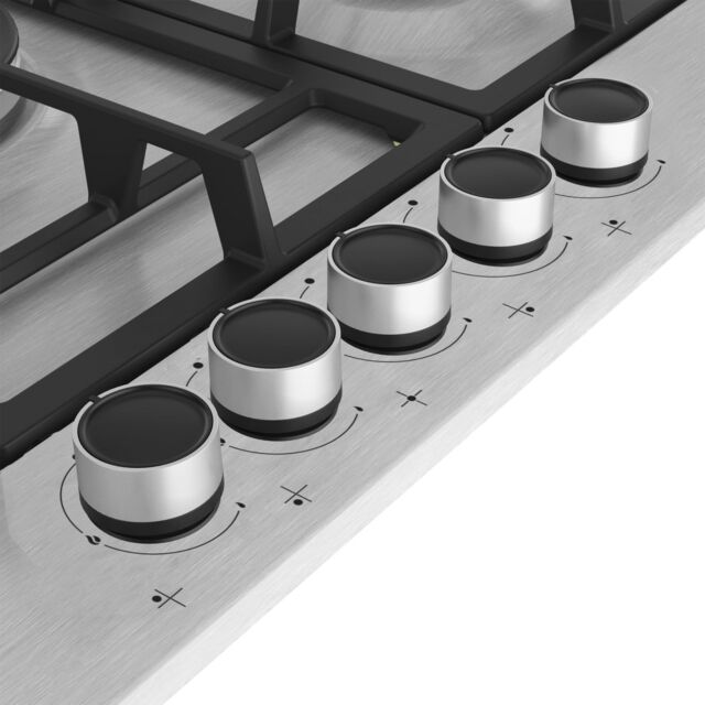 Beko HIAW75225SXE 75cm Gas Hob with Front Knob Controls - Stainless Steel