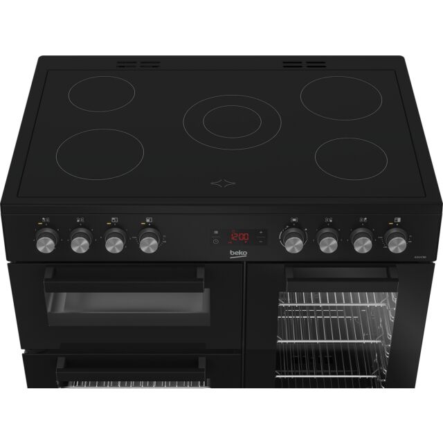 Beko KDVC90K 90cm Double Electric Range Cooker - Black