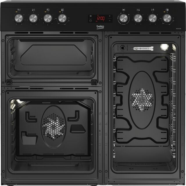 Beko KDVC90K 90cm Double Electric Range Cooker - Black