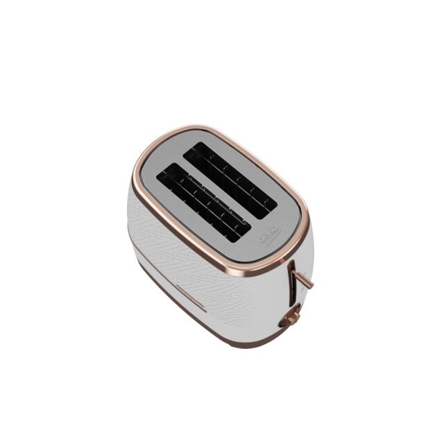 Beko TAM8202W Cosmopolis 2 Slice Toaster White and Rosegold