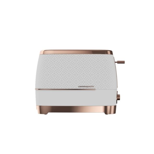 Beko TAM8202W Cosmopolis 2 Slice Toaster White and Rosegold