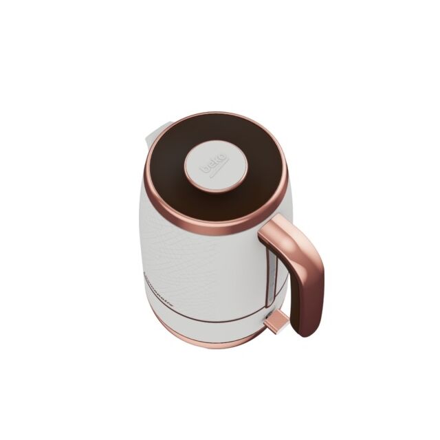 Beko WKM8306W Cosmopolis Retro 1.7L Kettle White And Rosegold