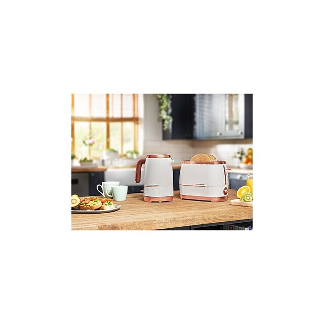 Beko WKM8306W Cosmopolis Retro 1.7L Kettle White And Rosegold