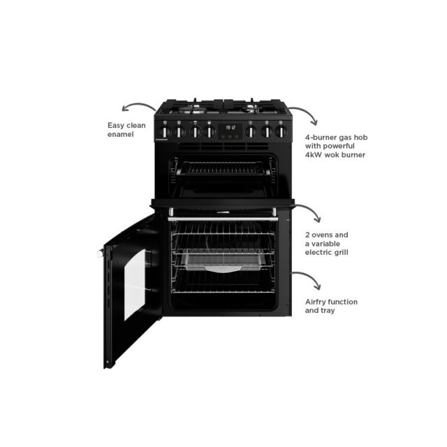 Belling 444411813 Farmhouse 60Cm Dual Fuel Mini Range - Black