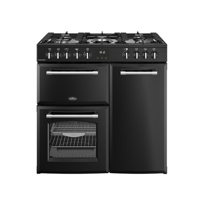 Belling 444411820 90CM Dual Fuel Range cooker in black