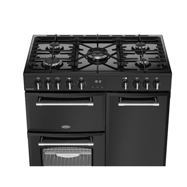 Belling 444411820 90CM Dual Fuel Range cooker in black