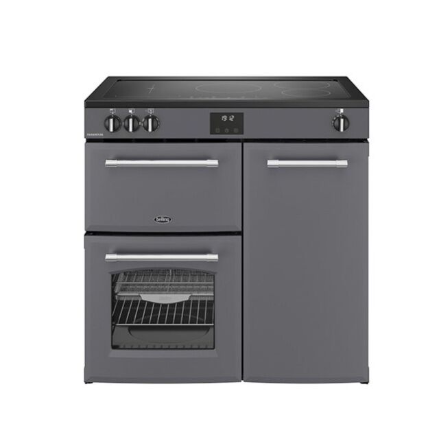 Belling 444411822 90 Cm All Electric Induction Range Cooker In Anthracite Dark Grey