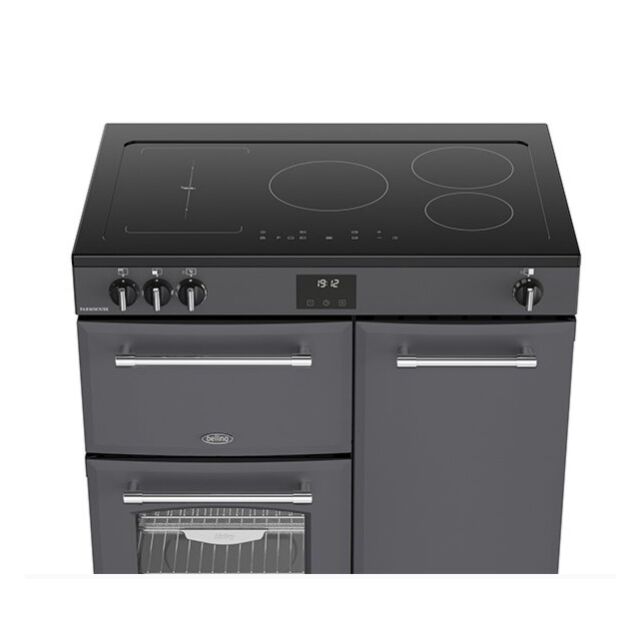 Belling 444411822 90 Cm All Electric Induction Range Cooker In Anthracite Dark Grey