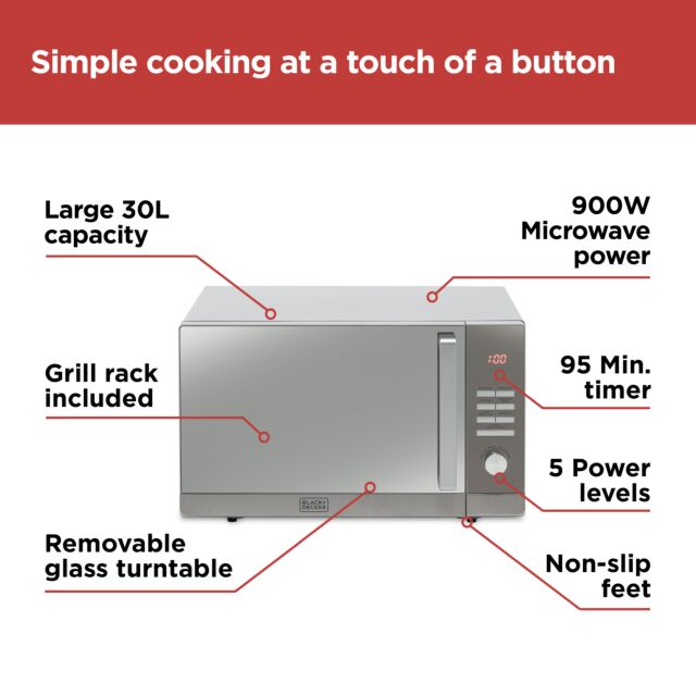 Black And Decker BXMZ24038GB 30 Litre Combination Microwave