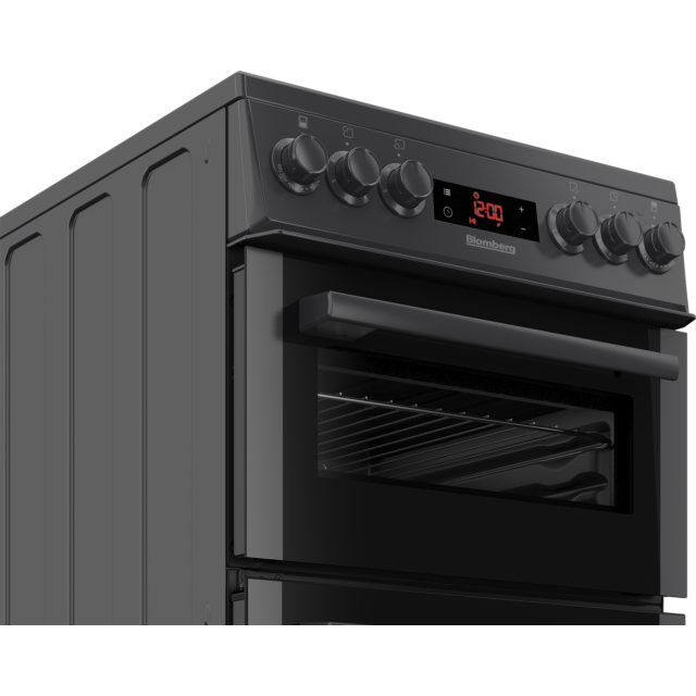 Blomberg HKS900N 50Cm Double Oven Electric Cooker With Ceramic Hob - Anthracite - A Energy Rated