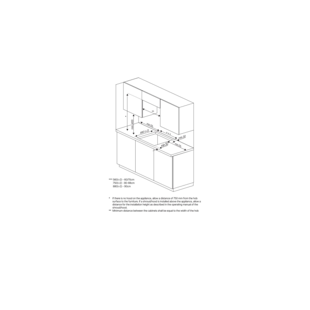 Blomberg MIX55487N 78cm Induction Hob - Ceramic Black