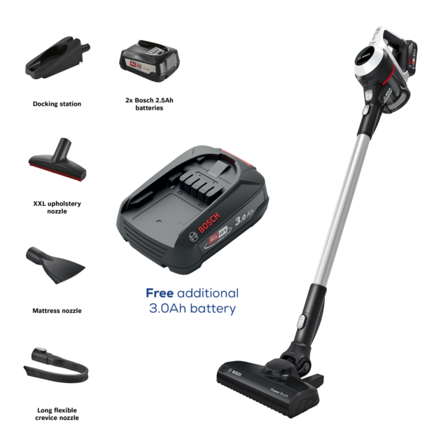 Bosch BCS612GBKIT BCS612GB Unlimited Serie 6 ProHome Cordless Vacuum Cleaner - 30 Minute Run Time - 