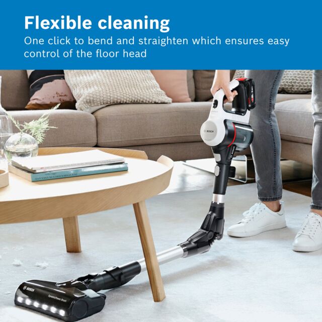 Bosch BCS712GBKIT Unlimited 7 BCS712GB Cordless Vacuum Cleaner - 80 minutes run time - White & Black PLUS Battery