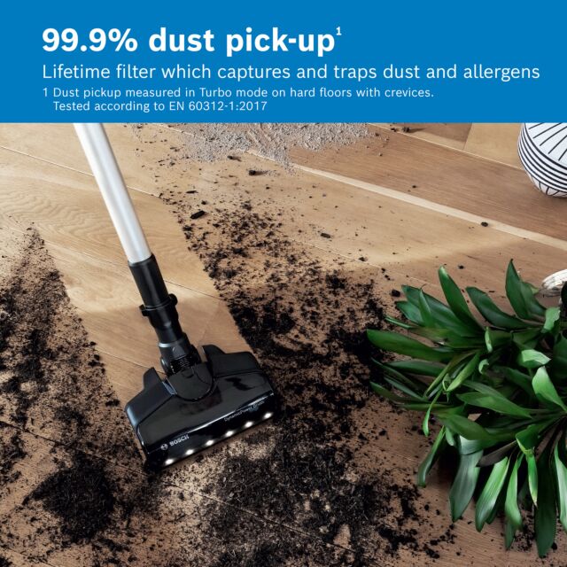 Bosch BCS712GBKIT Unlimited 7 BCS712GB Cordless Vacuum Cleaner - 80 minutes run time - White & Black PLUS Battery