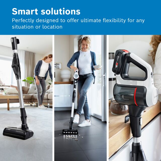 Bosch BCS712GBKIT Unlimited 7 BCS712GB Cordless Vacuum Cleaner - 80 minutes run time - White & Black PLUS Battery