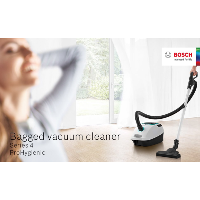 Bosch BGBS4HYGGB Serie 4 ProHygienic 600W 4.5kg Cylinder Vacuum Cleaner - White