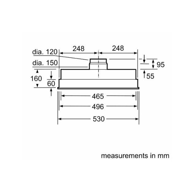 Bosch DHL555BLGB 53cm, 3 speeds + intensive, LED lights. Optional Standard Recirculation Kit: DHZ730
