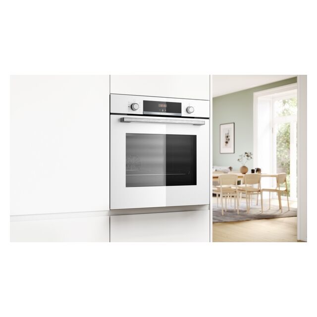 Bosch HQA534BW3B Series 4 Built In Single Oven With Added Steam