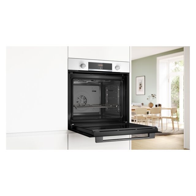 Bosch HQA534BW3B Series 4 Built In Single Oven With Added Steam