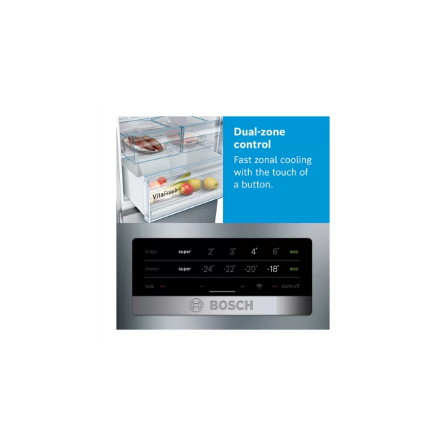 Bosch KGN49XLEA 70cm 70/30 No Frost Fridge Freezer - Inox