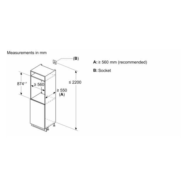 Bosch KIR21NSE0G 88x54 Built in Fridge