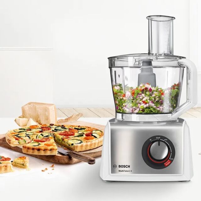 Bosch MC812S734G 3.9 Litre 1200W Food Processor With 9 Accessories - White / Stainless Steel