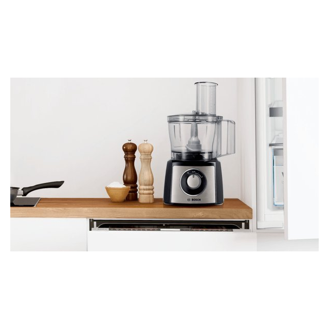 Bosch MCM3501MGB MultiTalent 3 Compact 800W Food Processor - Black + Stainless Steel