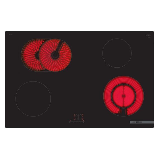 Bosch PKN811BA2E 80cm, 4 zones, 2 extendable zones, 17 power levels, Touch control, Frameless