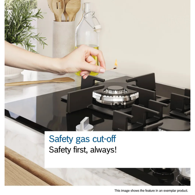 Bosch PPM9A6I40 90cm Built-In Black Gas Hob